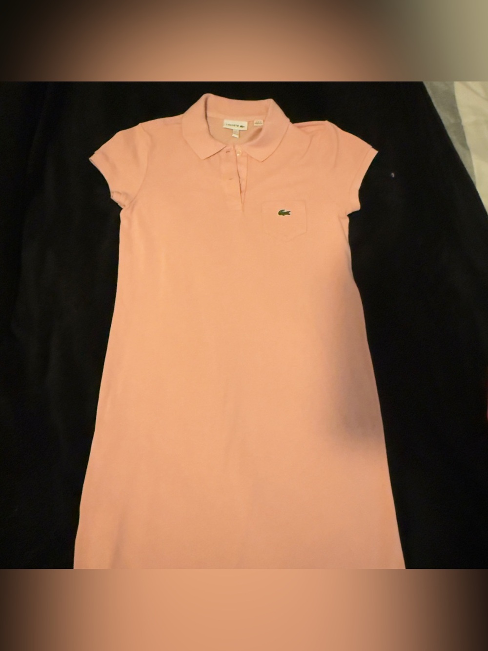 Lacoste Pink Polo Shirt Dress with Signature Croc